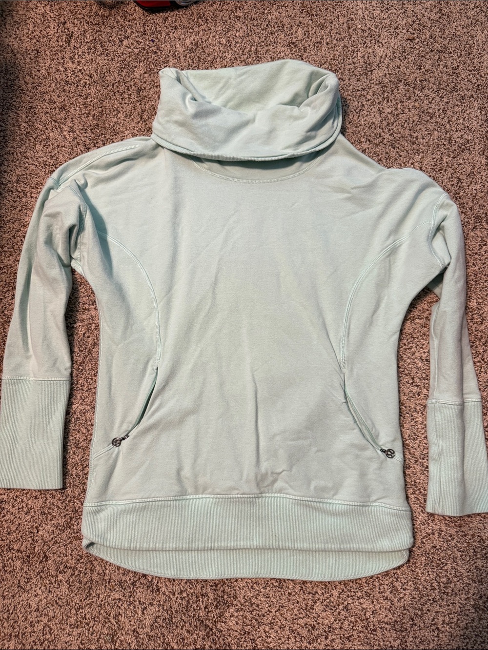 lululemon athletica Mint Green Cowl Neck Pullover